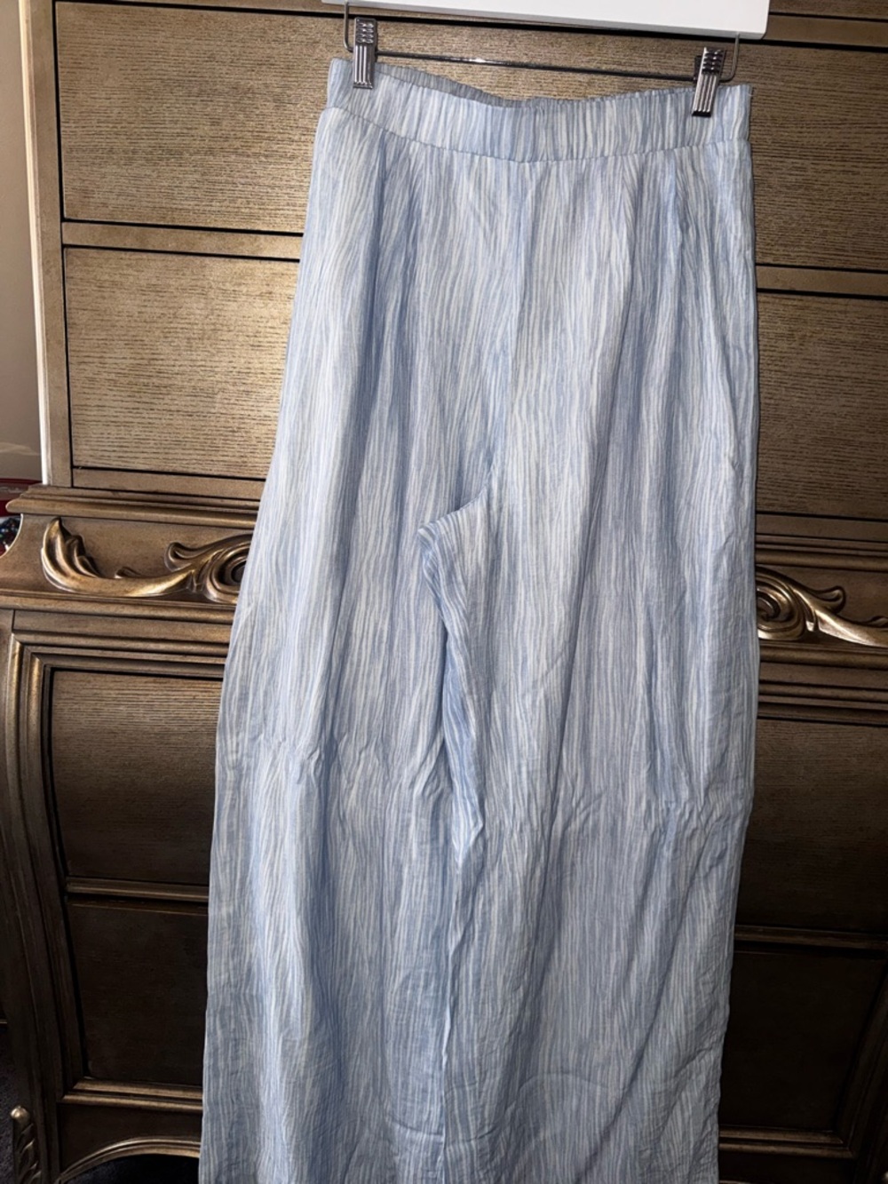 privy Light Blue Wide-Leg Tie-Front Crop Top & Pants Set - Picture 5 of 6